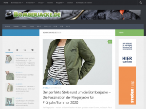 Screenshot des Blogs Modeportal Bomberjacke.de