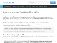 Screenshot des Blogs ABC Test