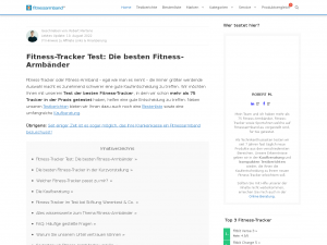 Screenshot des Blogs Fitness Armband