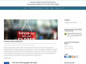Screenshot des Blogs Körperliche und psychische Gesundheit
