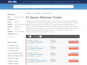 Screenshot des Blogs FC Bayern Tickets