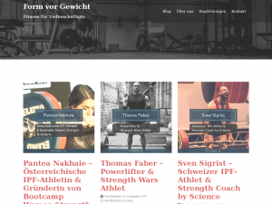 Screenshot des Blogs Form vor Gewicht