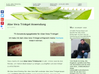 Screenshot des Blogs Aloe Vera Drinking Gel – Infoseite; Alles über die Aloe Vera Pflanze