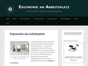 Screenshot des Blogs Ergonomie am Arbeitsplatz