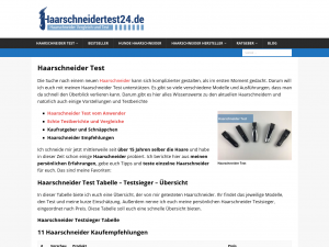 Screenshot des Blogs Haarschneider test