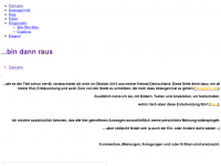 Screenshot des Blogs Bin dann raus