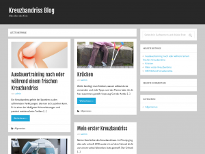Screenshot des Blogs shop.kreuzbandriss-blog.de | Produkte für Leute mit Kreuzbandriss