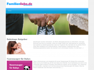 Screenshot des Blogs Familienliebe.de – Schnäppchen, Gutscheine und Gratisproben rund ums Kind