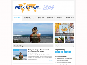 Screenshot des Blogs Work and Travel und Backpacking