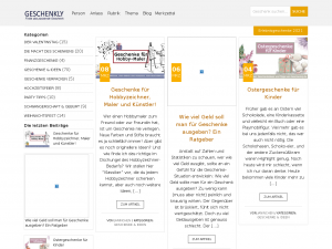 Screenshot des Blogs Geschenkly – der Geschenk-Blog
