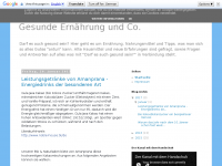 Screenshot des Blogs Gesunde Ernährung und Co.