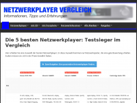 Screenshot des Blogs Netzwerkplayer im Vergleich