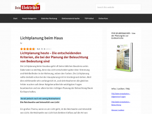 Screenshot des Blogs Dein-Elektriker