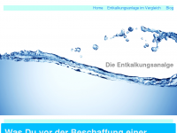 Screenshot des Blogs Entkalkungsanlage – Der Ultimative Vergleich