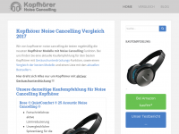 Screenshot des Blogs Kopfhörer Noise Cancelling