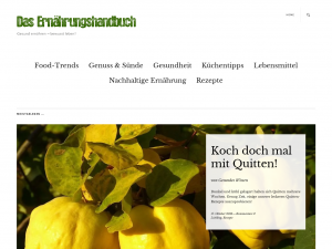 Screenshot des Blogs Das Ernährungshandbuch