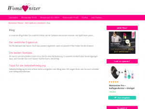 Screenshot des Blogs Womanizer – Das Spielzeug für die Frau