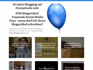 Screenshot des Blogs Freizeitcafe- hier brennt das Leben