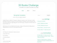 Screenshot des Blogs 50 Books Challenge