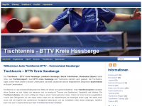 Screenshot des Blogs BTTV – Tischtennis Sport im Landkreis Hassberge / Bezirk Unterfranken / Bundesland Bayern