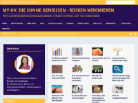 Screenshot des Blogs MY-UV: Die Sonne genießen – Risiken minimieren