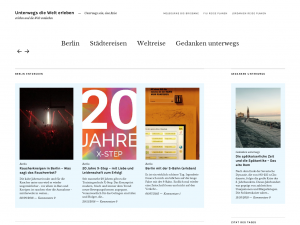 Screenshot des Blogs Die Welt erleben auf Reisen | Unterwegs sein