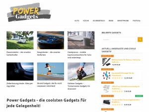 Screenshot des Blogs Power Gadgets
