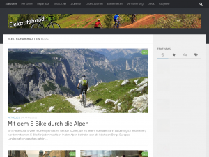 Screenshot des Blogs Elektrofahrrad.tips