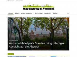 Screenshot des Blogs Hund unterwegs im Wohnmobil
