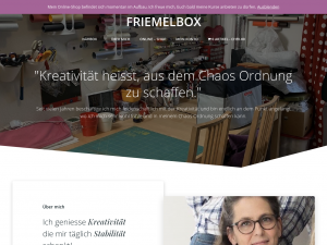 Screenshot des Blogs Friemelbox – Nähen, Stricken und Basteln