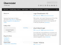 Screenshot des Blogs übermüdet