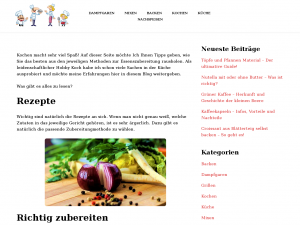 Screenshot des Blogs Kitchen-News
