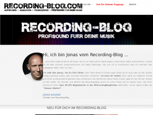 Screenshot des Blogs Recording-Blog