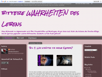 Screenshot des Blogs bittere Wahrheiten des Lebens