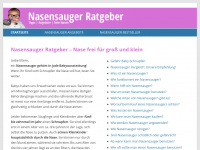 Screenshot des Blogs Nasensauger Ratgeber