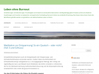 Screenshot des Blogs Leben ohne Burn-Out