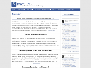 Screenshot des Blogs Fitnessuhren – Infos, Reviews und Vergleich
