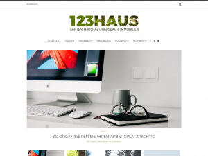 Screenshot des Blogs 123haus.at – Blog zu Haushalt, Hausbau und Immobilien