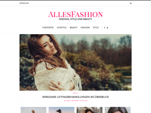 Screenshot des Blogs Fashionmagazin rund um Fashion, Lifestyle und Beauty
