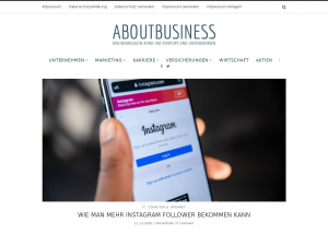 Screenshot des Blogs aboutbusiness.at – Blog rund um Startups und Unternehmen