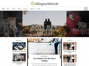 Screenshot des Blogs alltagsartikel.de – Blog über Produkte und Dinge für Haushalt und Alltag.
