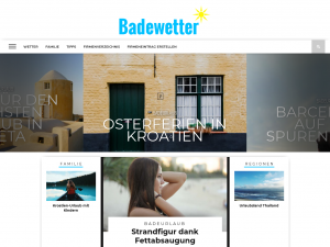 Screenshot des Blogs badewetter.at – Blog rund um das Thema Baden