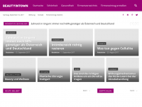 Screenshot des Blogs beautyintown.de – Blog über Gesundheit und Schönheitsbehandlungen in Ihrer Stadt.