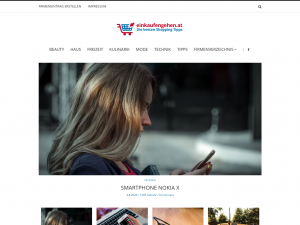 Screenshot des Blogs einkaufengehen.at – Blog mit Shoppingtipps zu Mode, Heim und vielem mehr.