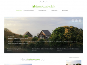 Screenshot des Blogs gartenhandwerk.de – Blog über Gartengestaltung, Handwerk, Haus und Technik.