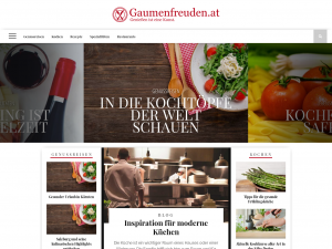 Screenshot des Blogs gaumenfreuden.at – Blog über Essen, Kochen, Restaurants und Rezepte.