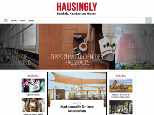 Screenshot des Blogs hausingly.de – Blog über Haushalt, Hausbau und Garten.
