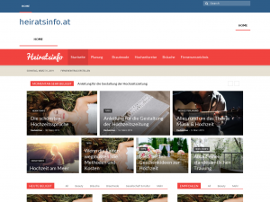 Screenshot des Blogs heiratsinfo.at – Blog rund um Hochzeit, Planung, Reise, Mode und vieles mehr.