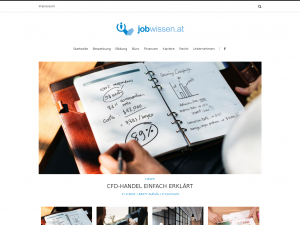 Screenshot des Blogs jobwissen.at – Blog über Bewerbung, Bildung, Finanzen und vieles mehr.