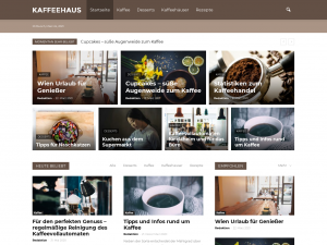 Screenshot des Blogs kaffeehaus.at – Blog über Kaffee, Desserts, Kaffeehäuser und Rezepte.
